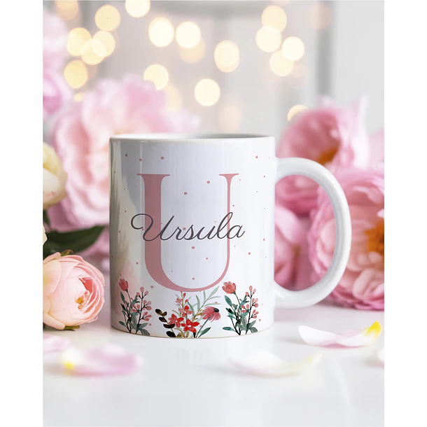 26 Artes para Caneca Alfabeto Feminino Flores Arquivo Editável  7