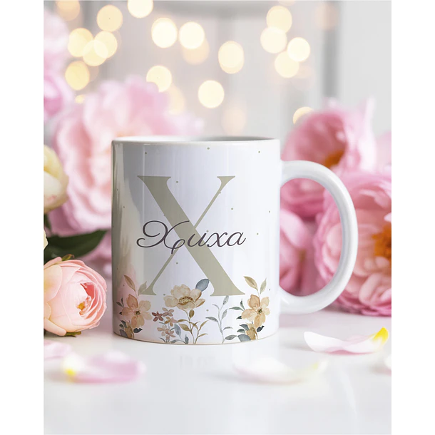 26 Artes para Caneca Alfabeto Feminino Flores Arquivo Editável  8