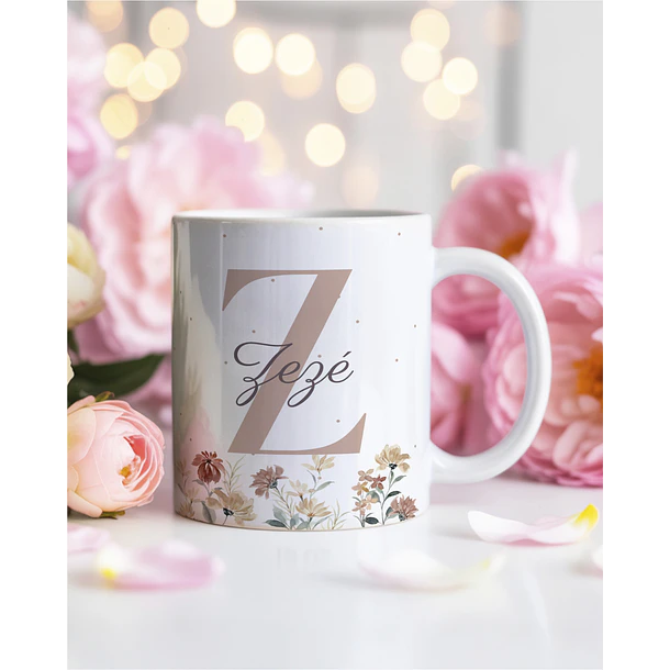 26 Artes para Caneca Alfabeto Feminino Flores Arquivo Editável  9