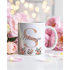 26 Artes para Caneca Alfabeto Feminino Flores Arquivo Editável  11