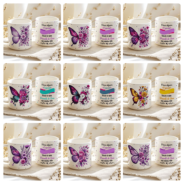26 Artes para Caneca Borboleta Alguém especial Arquivo Editável 3