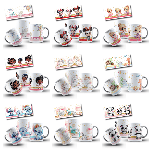 165 Artes para Toalinha Squeeze e Caneca Personagens Volta as Aulas Arquivo Editável  9