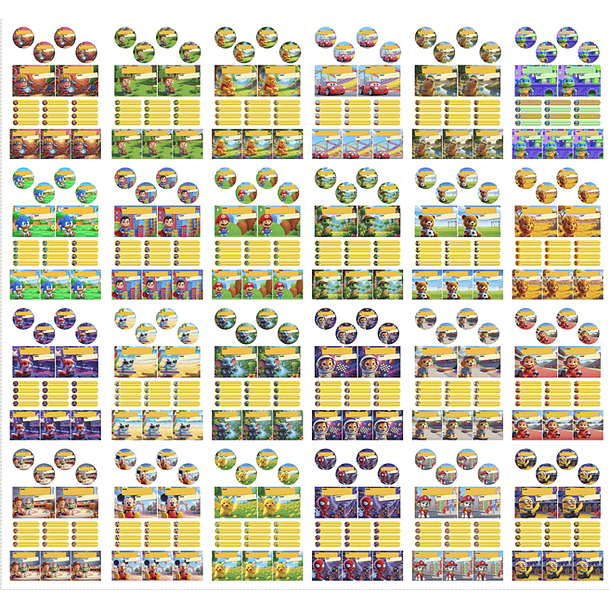 50 Artes para Etiquetas escolares Personagens em Png 2