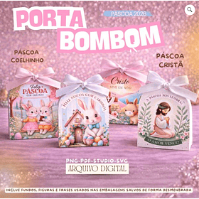 Arquivo Páscoa Porta Sabonete Bombom Coelhinho e Cristã Arquivo em Pdf 