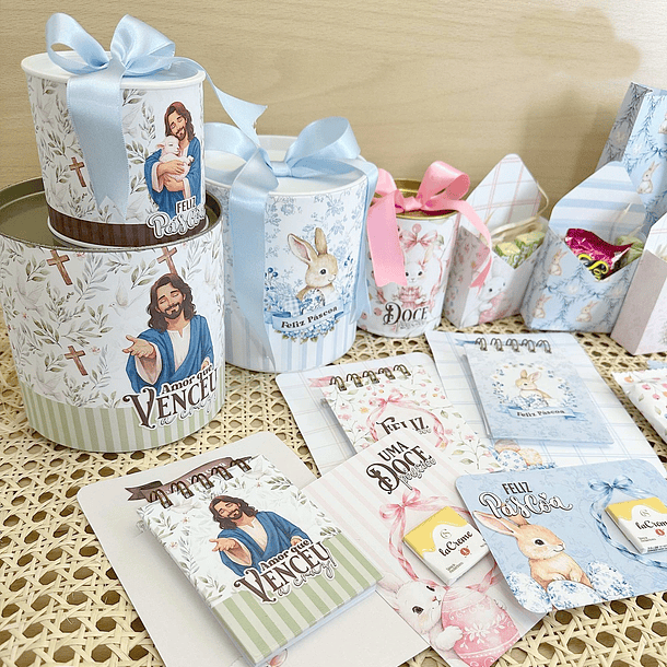 Kit Digital Mega combo Páscoa Cristã e Coelhinhos e Printables Aquarelado Arquivos em Png 7