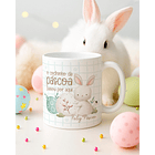 15 Artes para Canecas Páscoa Delicada Coelhos Arquivo Editável  3