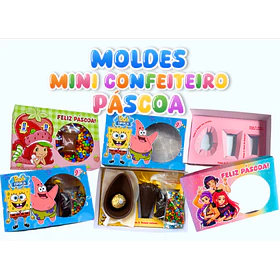 150 Moldes Mini Confeiteiro Páscoa Personagens Arquivo Editável - Pra Impressão