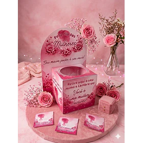 Arquivo Caixa com Mensagens para Clientes Dia das Mulheres Arquivo Editável Para Impressão