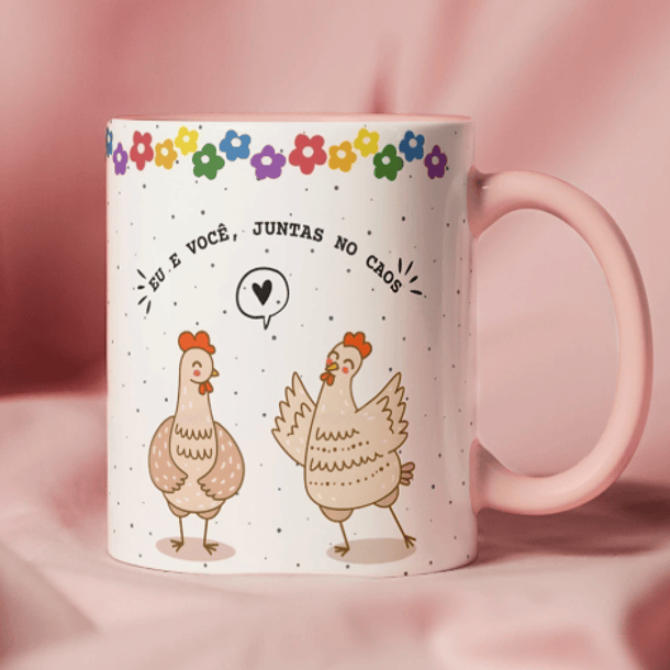 Arte Caneca Amizade Eu e você, juntas no caos em Jpg 