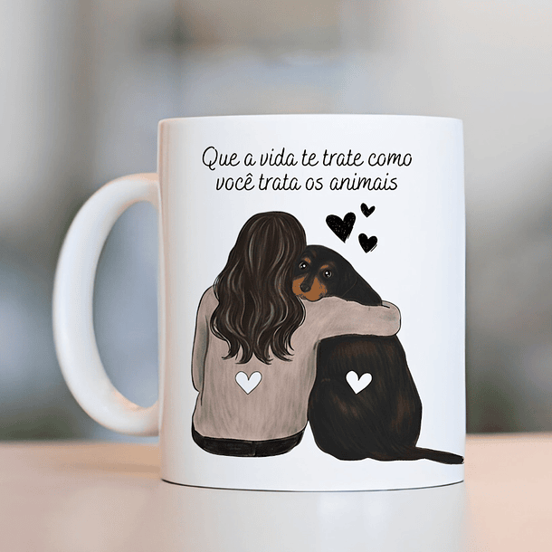 Arte Caneca Que a vida te trate como você trata os animais em Jpg 1