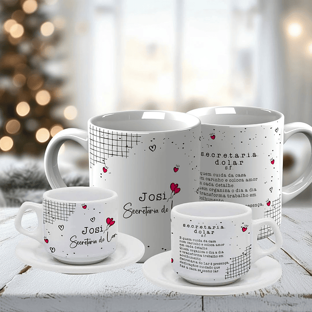 Arte Caneca Secretária do Lar Caneca e Xícara Arquivo Editável 3