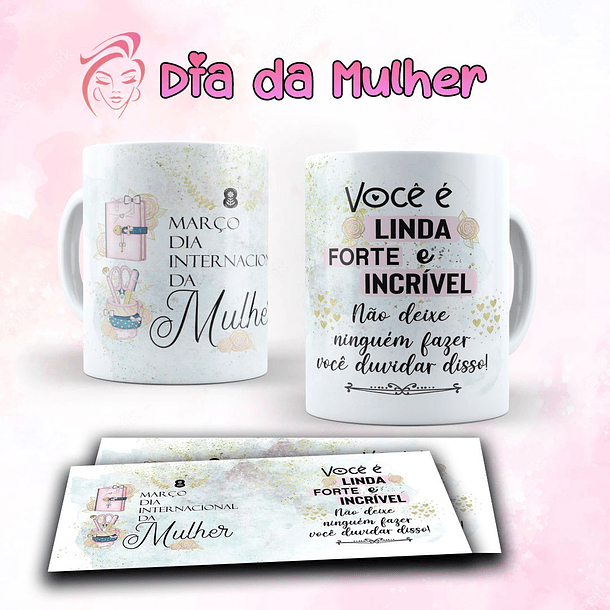 7 Artes para Caneca Dia das Mulheres Arquivo Editável  7