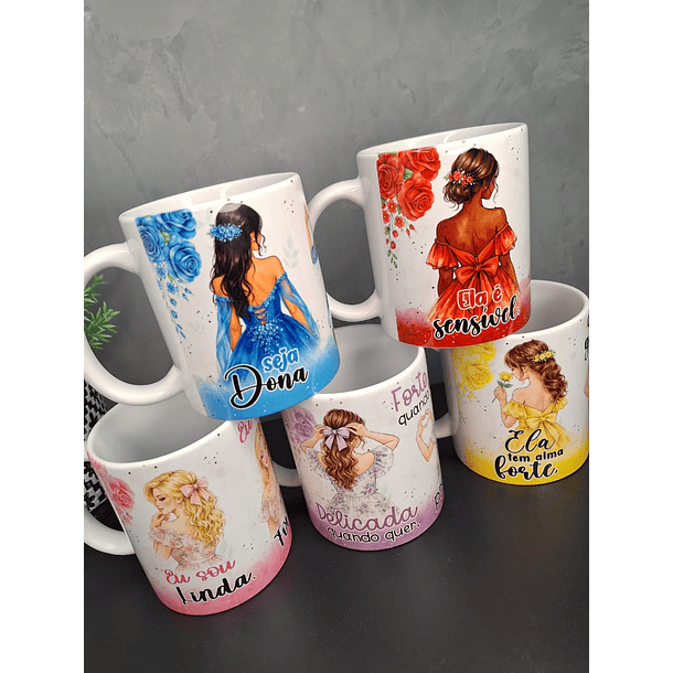 9 Artes para Caneca Ela é Mulher Dia das Mulheres Arquivo em Jpg 4