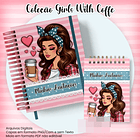10 Artes para Caderno Pautado A5 Bloquinho A6  Coleção Retro Girls With Coffe Arquivo Pdf 1