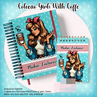 10 Artes para Caderno Pautado A5 Bloquinho A6  Coleção Retro Girls With Coffe Arquivo Pdf 6