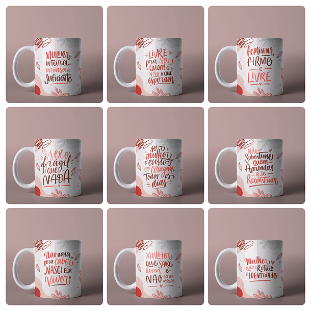 15 Artes para Caneca Frases Dia das Mulheres Mulherão Arquivo em Png 2