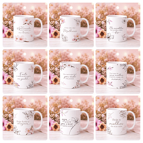 20 Artes para Caneca Dia das Mulheres Arquivo editável  - Sublimação