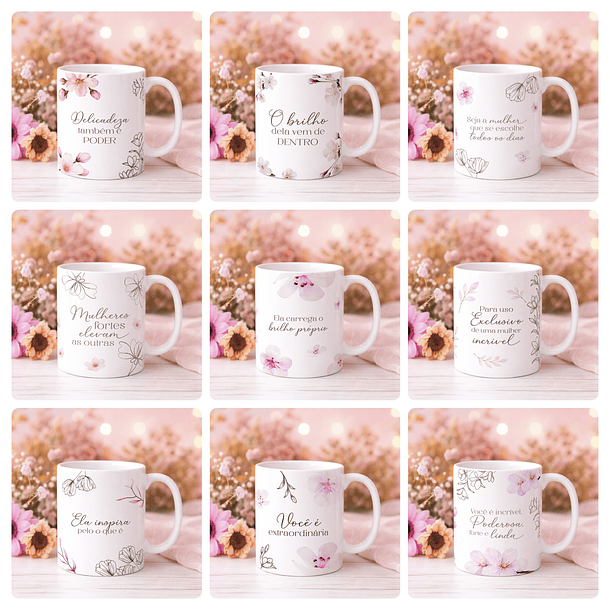 20 Artes para Caneca Dia das Mulheres Arquivo editável  2