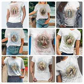 24 Artes para Caneca e Camisa Santinhas Catolicas Arquivo Editável - Sublimação