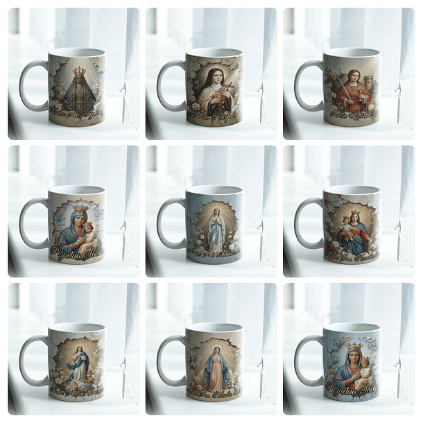 24 Artes para Caneca e Camisa Santinhas Catolicas Arquivo Editável 4