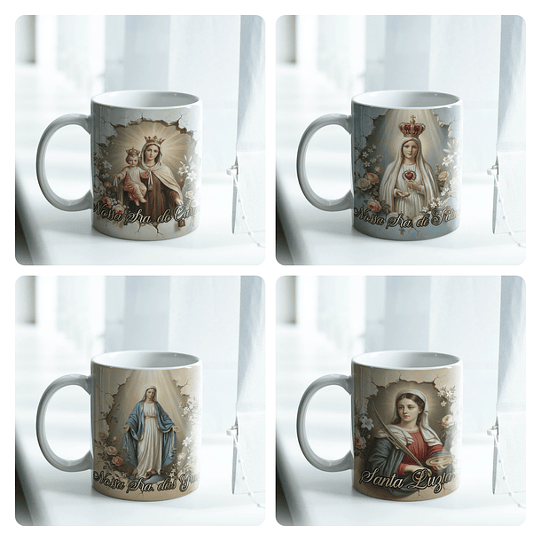 24 Artes para Caneca e Camisa Santinhas Catolicas Arquivo Editável 5