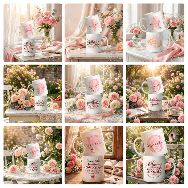 26 Artes para Caneca Alfabeto Dia Da Mulheres Arquivo Editável 2