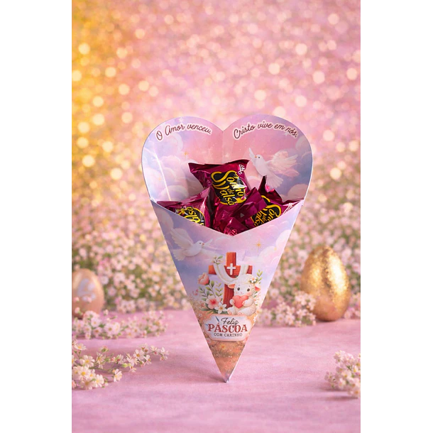 Arquivo Buque Gigante Coração Páscoa  Arquivo em pdf  Para Impressão 3