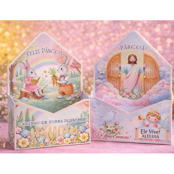 Arquivo Mini Caixa Envelope Páscoa Arquivo em Pdf 