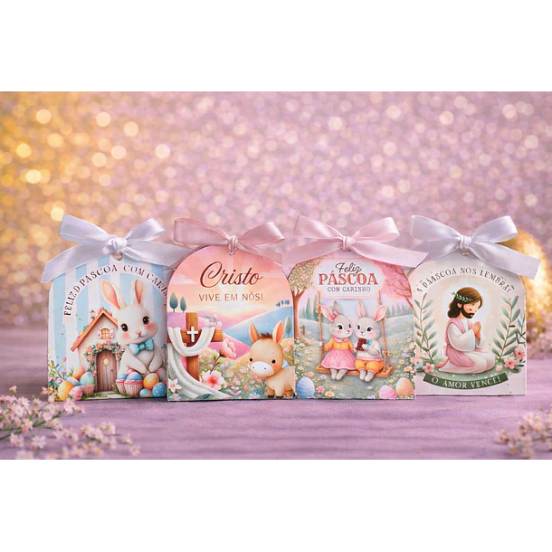 Arquivo Páscoa Porta Sabonete Bombom Coelhinho e Cristã Arquivo em Pdf  Para Impressão 2