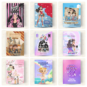 73 Artes para Capas de Caderno Personagens Volta às Aulas Arquivo em Canva