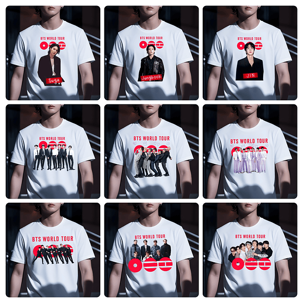 45 Artes para Caneca e Camisa BTS Arquivo em Png - Sublimação 3