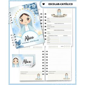 Arquivo agenda Escolar Catolica Santinhos Arquivo em Pdf  - Personalizados