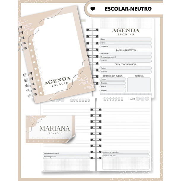 Arquivo agenda Escolar Catolica Santinhos Arquivo em Pdf  - Personalizados 8
