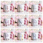 26 Artes para Caneca Alfabeto Feminino Flores Arquivo Editável - Sublimação 2