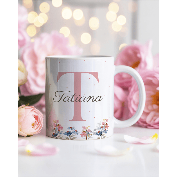 26 Artes para Caneca Alfabeto Feminino Flores Arquivo Editável - Sublimação 4