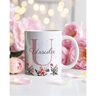 26 Artes para Caneca Alfabeto Feminino Flores Arquivo Editável - Sublimação 7