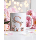 26 Artes para Caneca Alfabeto Feminino Flores Arquivo Editável - Sublimação 11