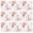 26 Artes para Canecas Alfabeto Flores Feminino Arquivo Editável  - Sublimação 1