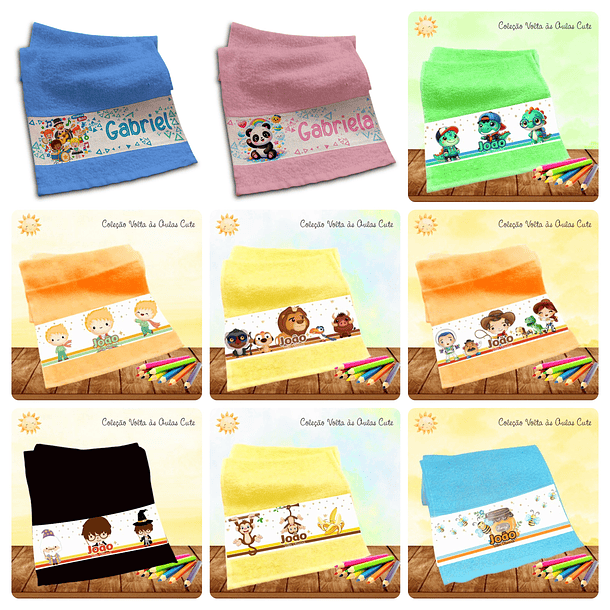 165 Artes para Toalinha Squeeze e Caneca Personagens Volta as Aulas Arquivo Editável - Sublimação 18