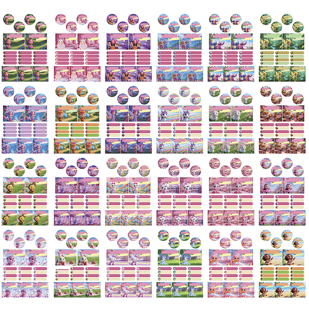 50 Artes para Etiquetas escolares Personagens em Png - Personalizados  3