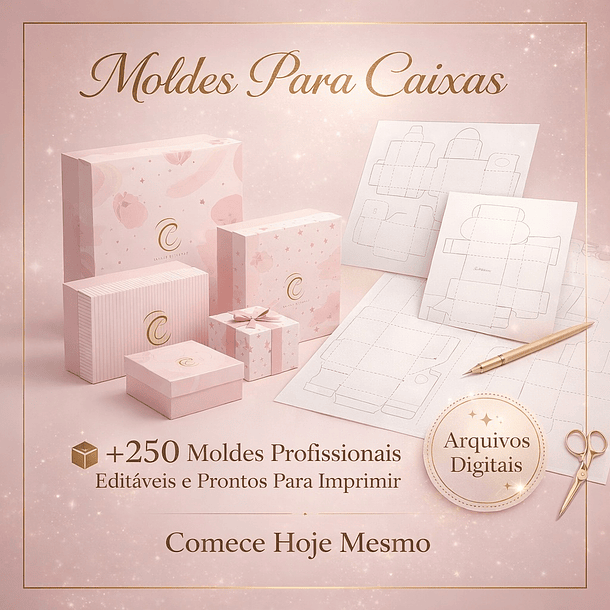 Arquvios + de 250 Moldes para Caixas Diversas Editáveis em Canva 