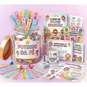 Arquivos prontos Kit Cristão Infantil Completo – Atividades, Orações e Rotina com Deus em Pdf - Impressão