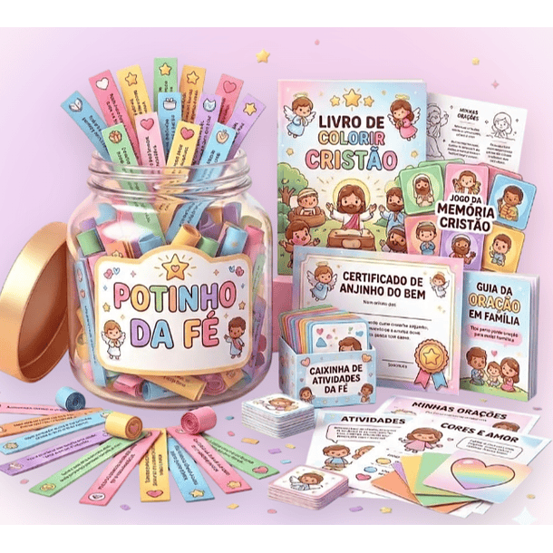 Arquivos prontos Kit Cristão Infantil Completo – Atividades, Orações e Rotina com Deus em Pdf  