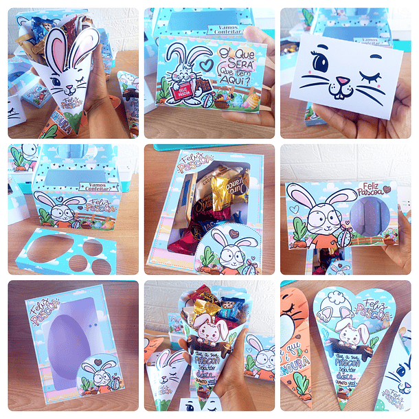 Arquivos prontos 3 EM 1 Páscoa Coelho Mimos Arquivo em Pdf  1