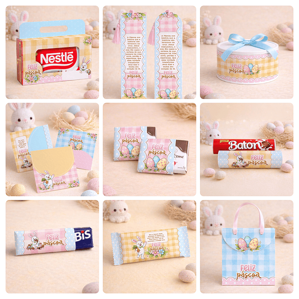 Arquivos prontos 3 EM 1 Páscoa Coelho Mimos Arquivo em Pdf  3