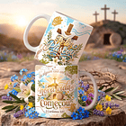 18 Artes para Caneca Páscoa Cristã Arquivo Editável  3