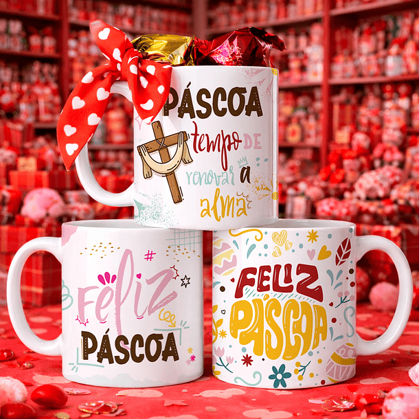 8 Artes para Caneca Páscoa Arquivos Editável 1