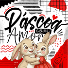 Kit Digital Pascoa Com Amo Artes para Caneca Sublimação Arquivo em Png 1