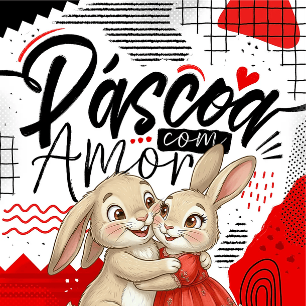 Kit Digital Pascoa Com Amo Artes para Caneca Sublimação Arquivo em Png 1
