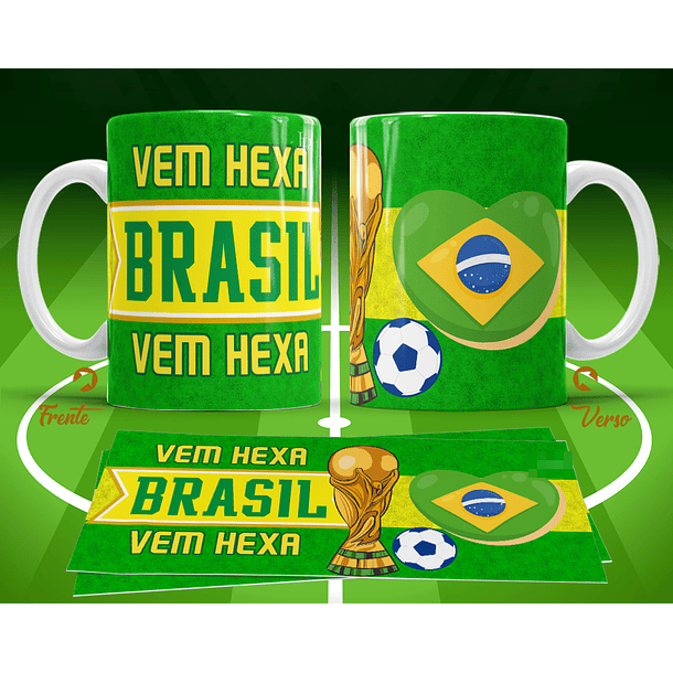 11 Artes para Caneca Copa do Mundo 2026 Brasil Futebol Arquivo Editável  9